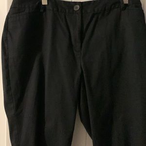 Talbots Black The Perfect Crop Capri Dress Slacks Pants Size 14WP. Petites.